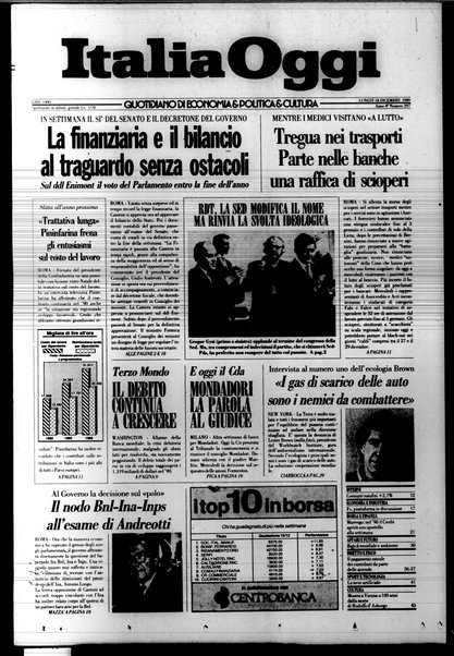 Italia oggi : quotidiano di economia finanza e politica